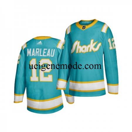 Herren San Jose Sharks Eishockey Trikot PATRICK MARLEAU 12 Adidas Throwback Blau Authentic